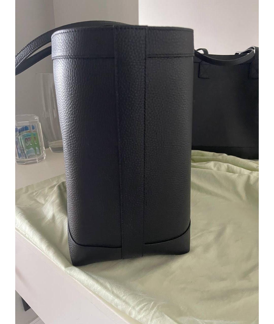 BURBERRY Черная кожаная сумка тоут, фото 2