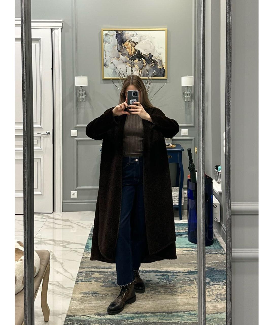 MAX MARA Коричневое шерстяное пальто, фото 4