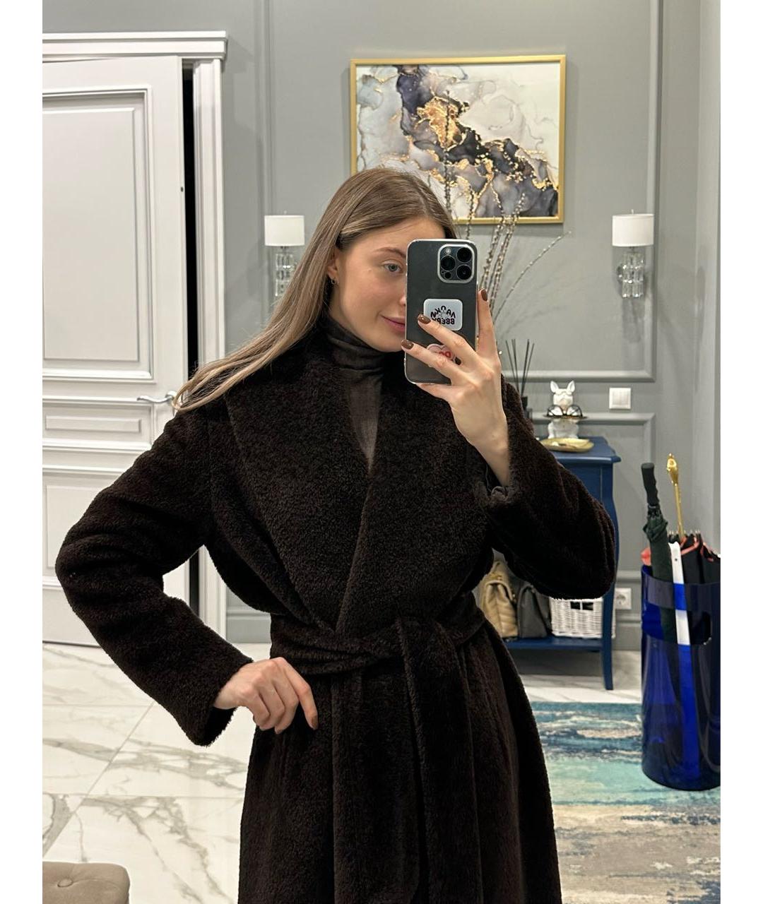 MAX MARA Коричневое шерстяное пальто, фото 7