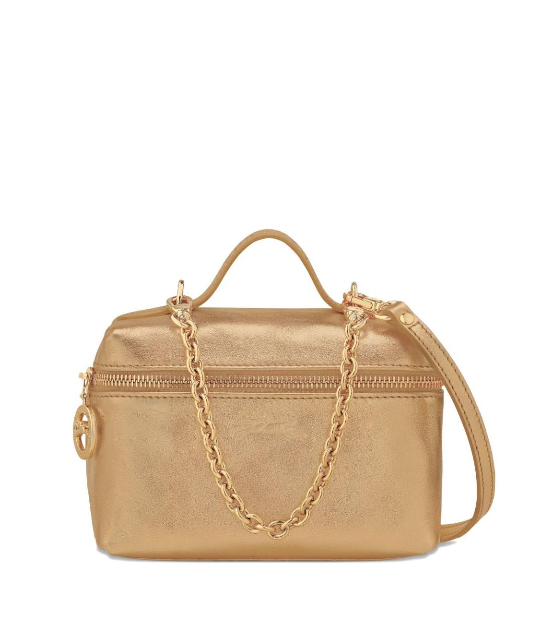 LONGCHAMP Золотая сумка с короткими ручками, фото 1