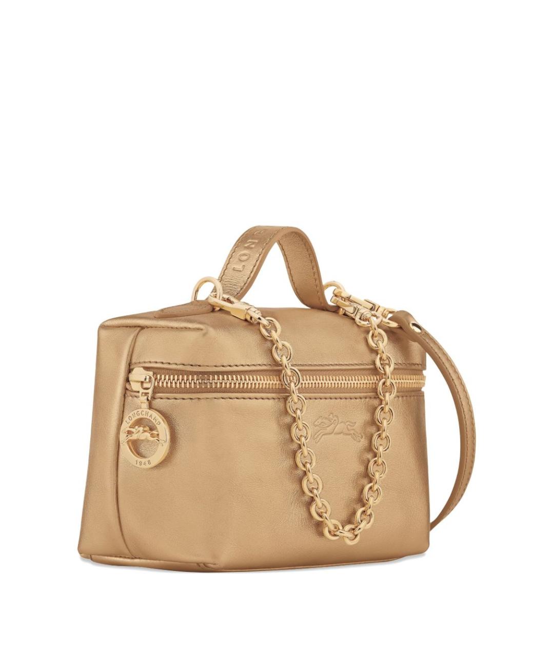 LONGCHAMP Золотая сумка с короткими ручками, фото 2