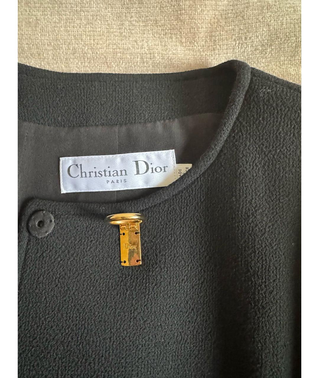 CHRISTIAN DIOR Черный шерстяной жакет/пиджак, фото 8