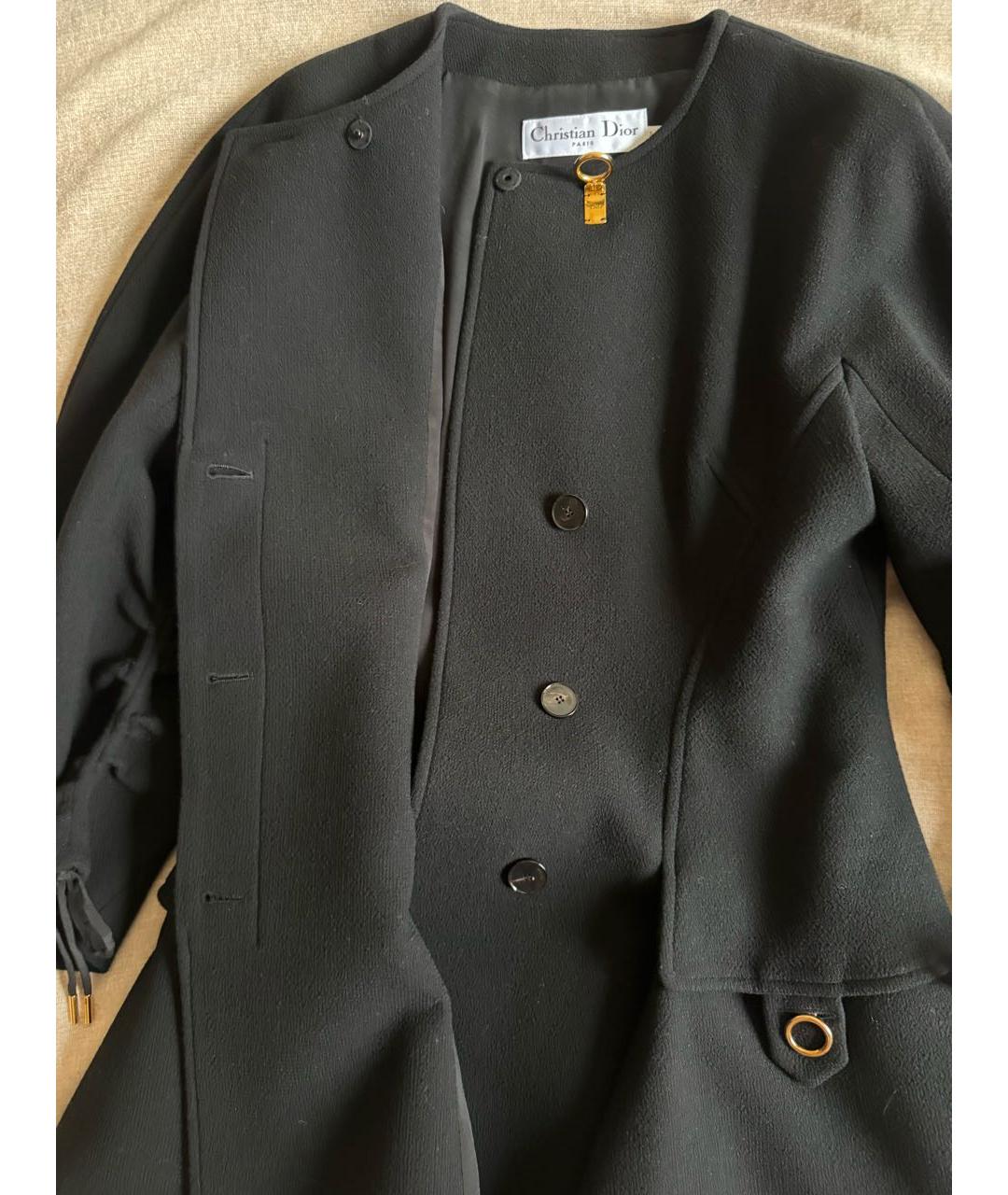 CHRISTIAN DIOR Черный шерстяной жакет/пиджак, фото 3