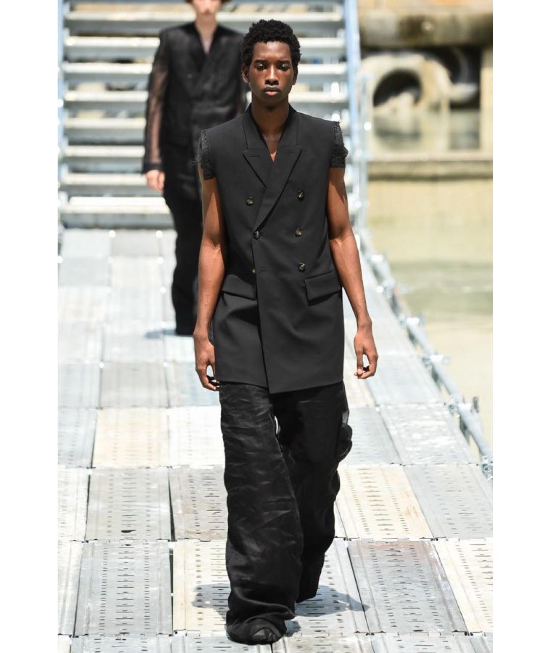 RICK OWENS Черное шерстяное пальто, фото 7