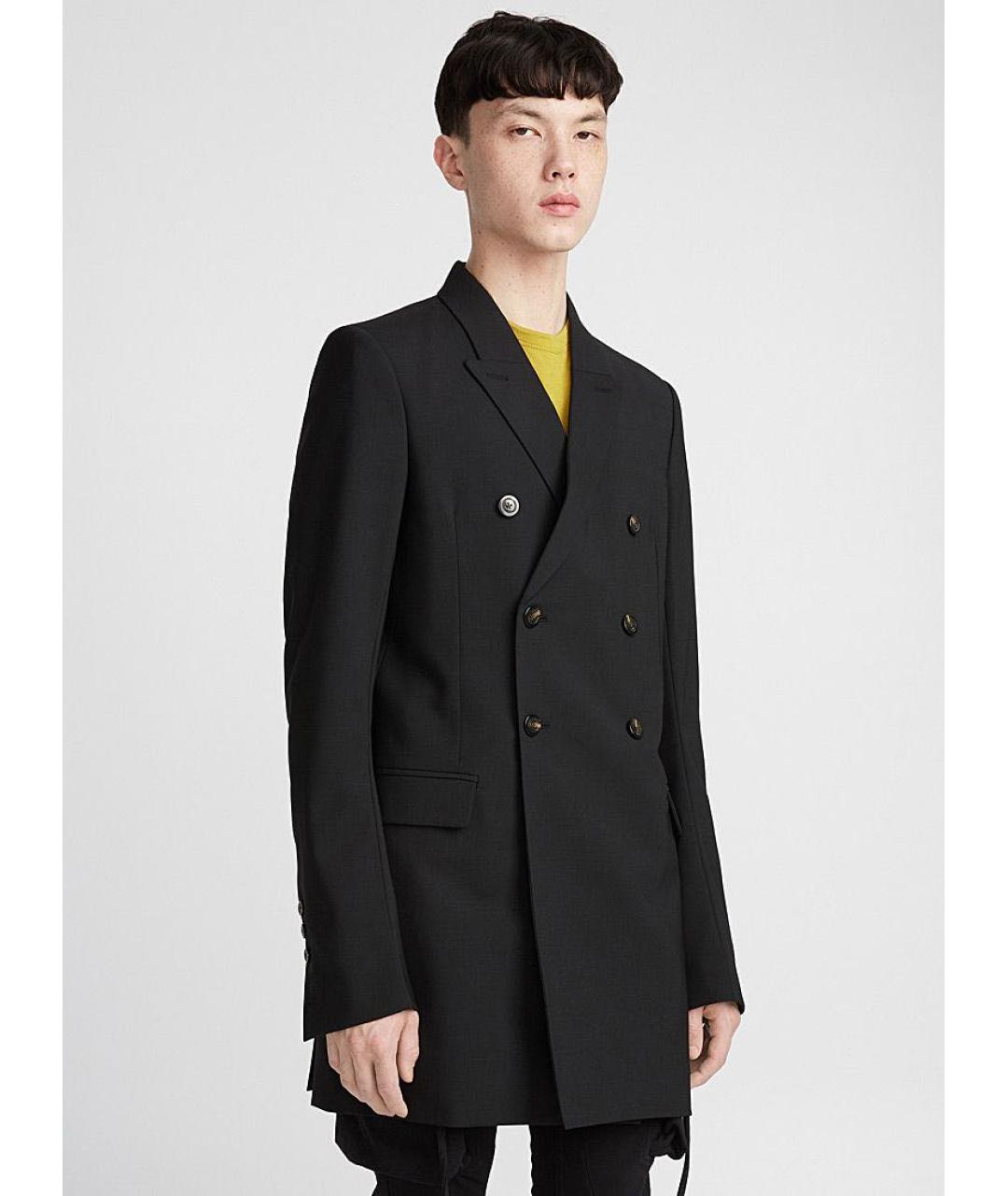 RICK OWENS Черное шерстяное пальто, фото 8