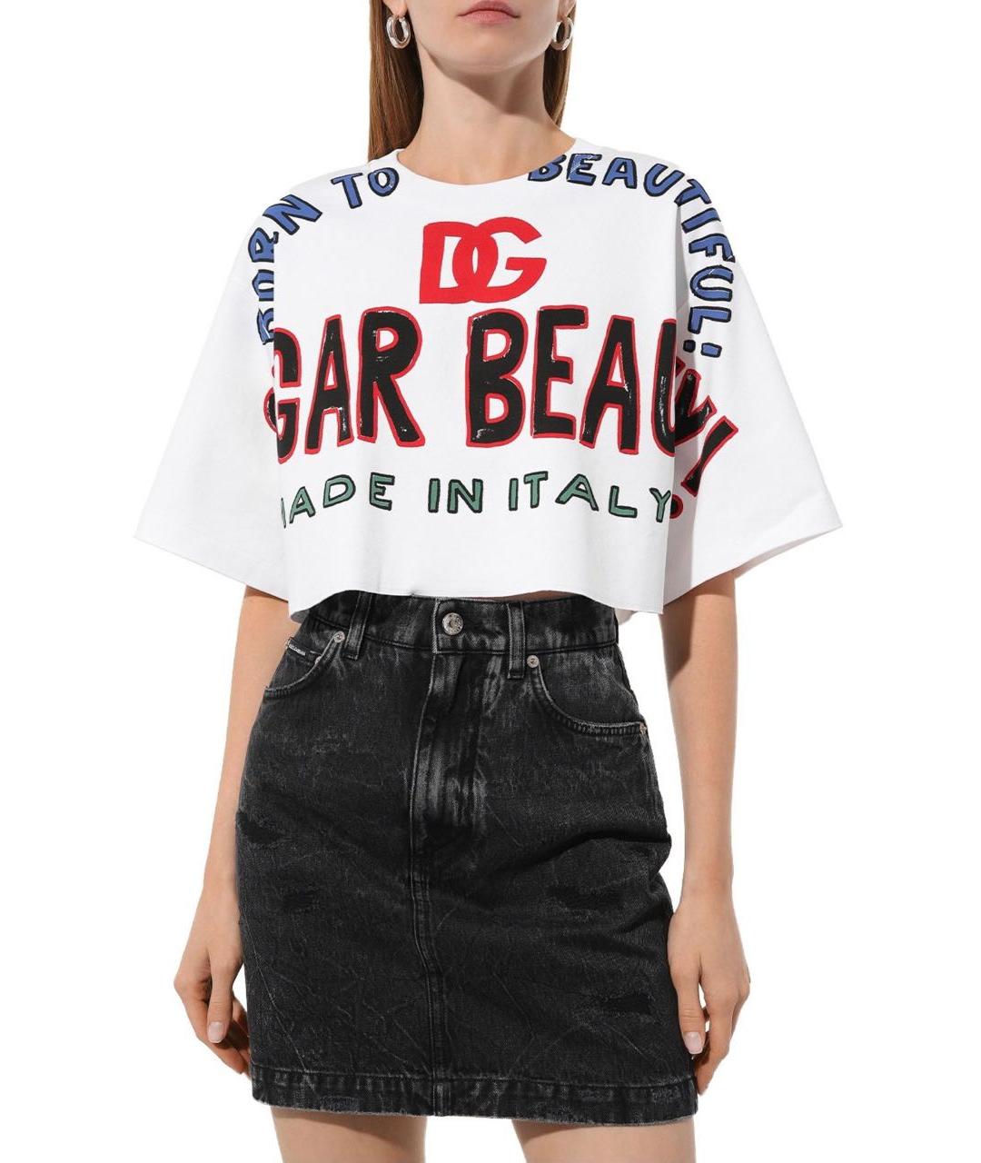 DOLCE&GABBANA Белая хлопковая футболка, фото 2