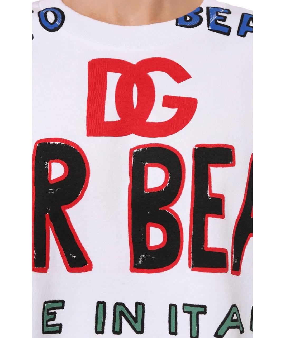 DOLCE&GABBANA Белая хлопковая футболка, фото 4