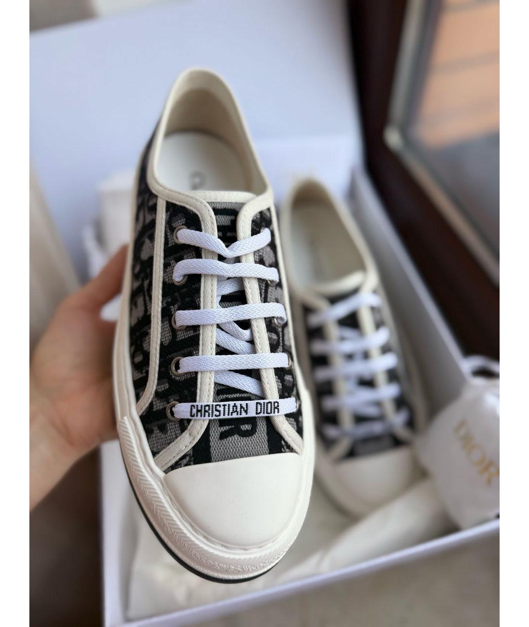 CHRISTIAN DIOR Серые текстильные кеды, фото 3
