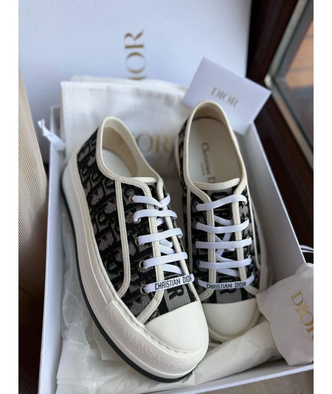 CHRISTIAN DIOR Серые текстильные кеды, фото 7