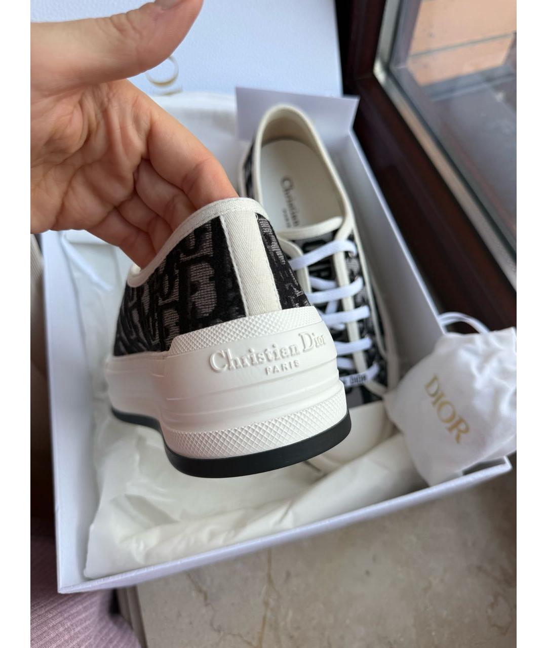CHRISTIAN DIOR Серые текстильные кеды, фото 6