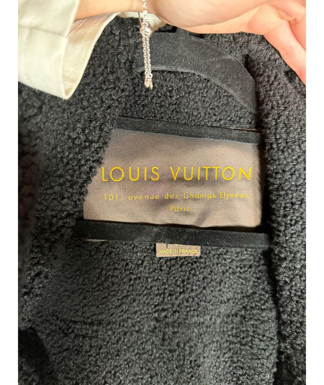 LOUIS VUITTON Черная шерстяная дубленка, фото 3