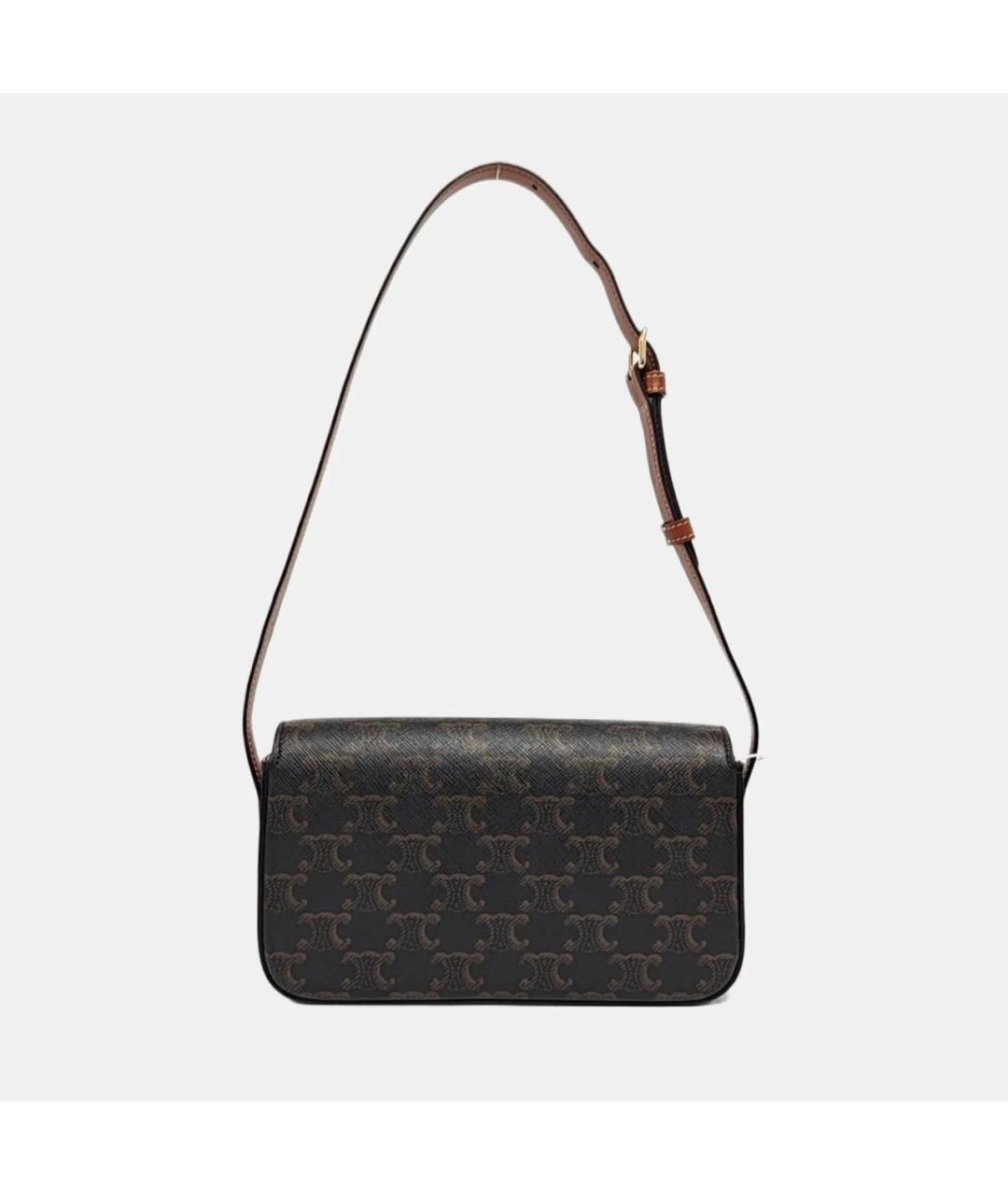 CELINE Коричневая кожаная сумка через плечо, фото 3