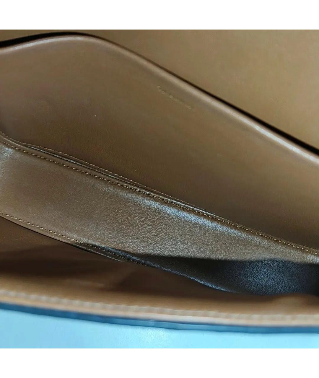 CELINE Коричневая кожаная сумка через плечо, фото 5