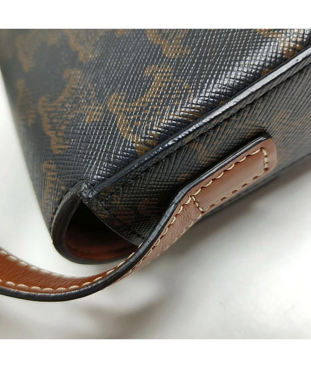 CELINE Коричневая кожаная сумка через плечо, фото 8