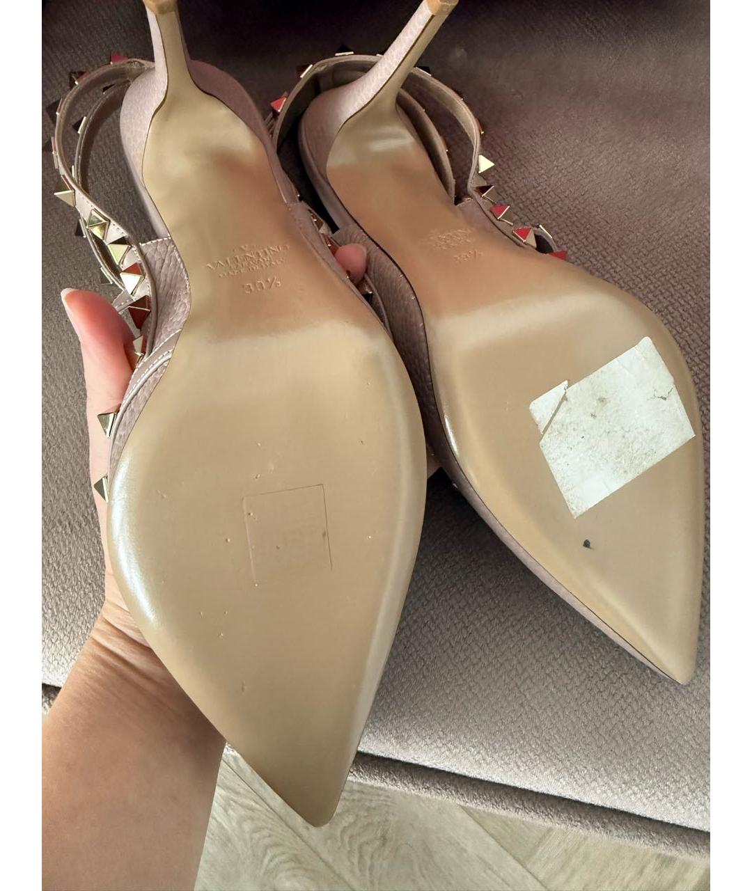 VALENTINO Бежевые кожаные туфли, фото 4