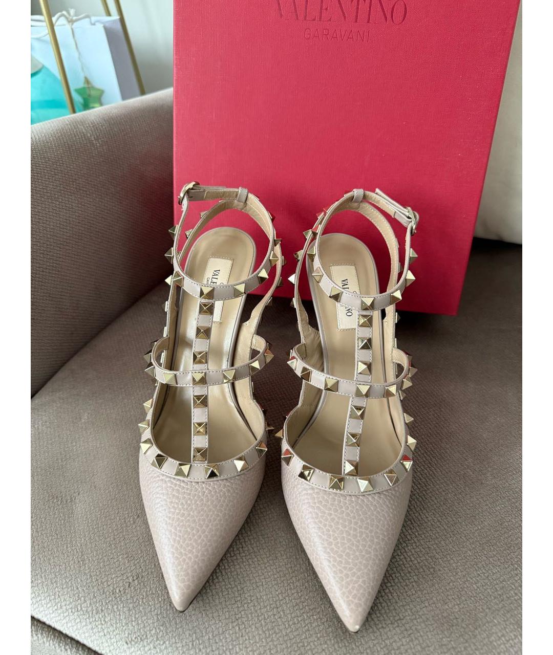 VALENTINO Бежевые кожаные туфли, фото 2