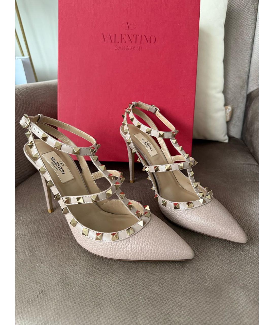 VALENTINO Бежевые кожаные туфли, фото 9