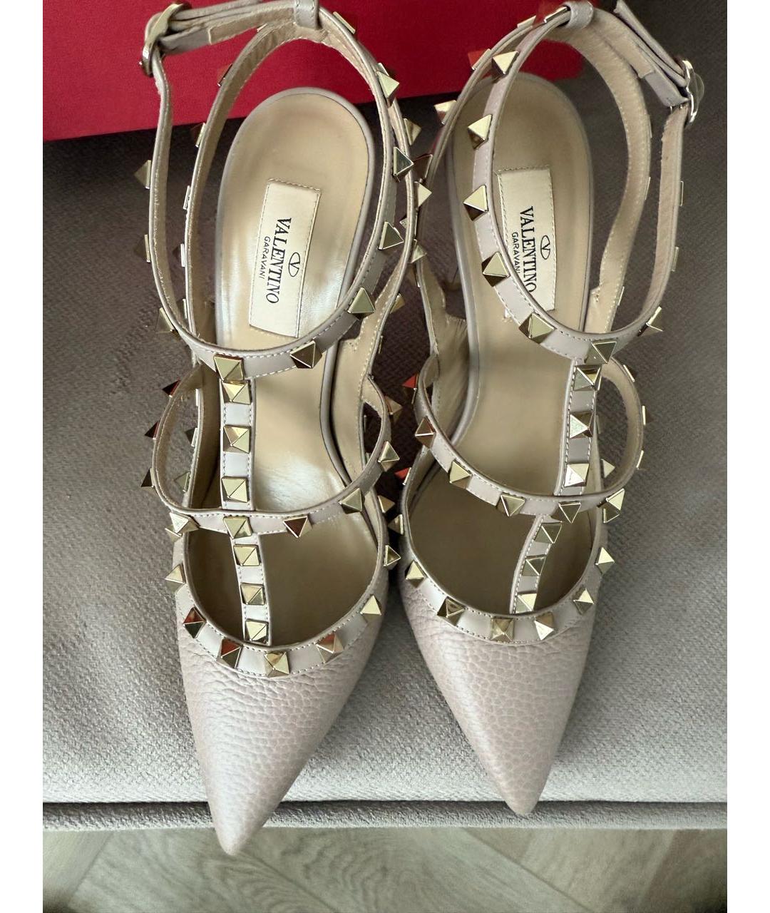 VALENTINO Бежевые кожаные туфли, фото 3