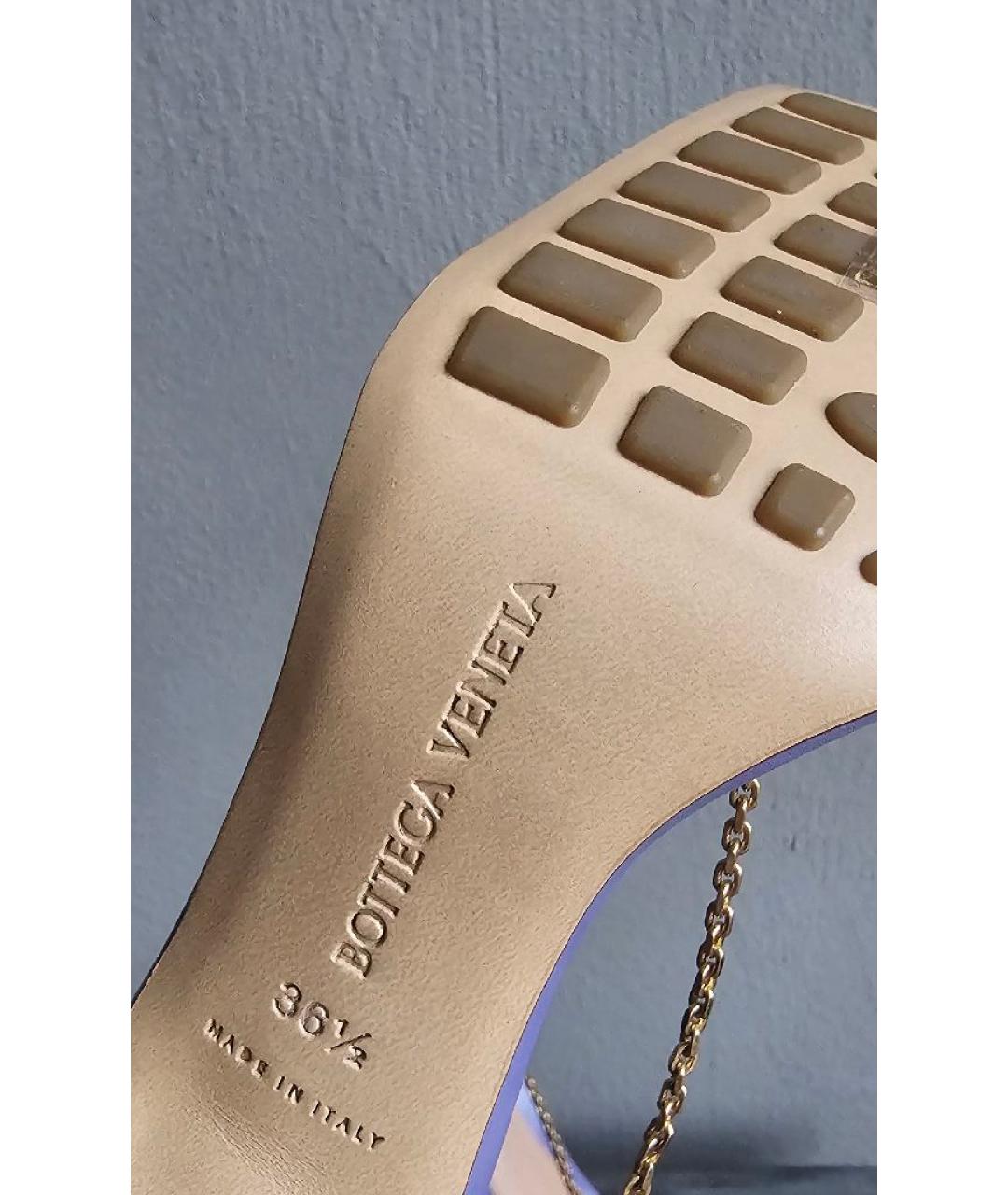 BOTTEGA VENETA Фиолетовые кожаные босоножки, фото 5