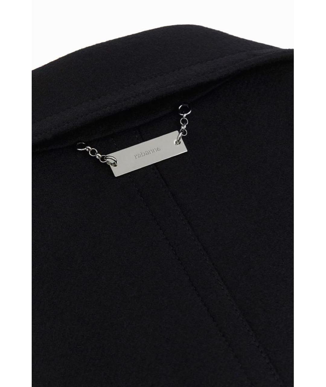 PACO RABANNE Черное шерстяное пальто, фото 5