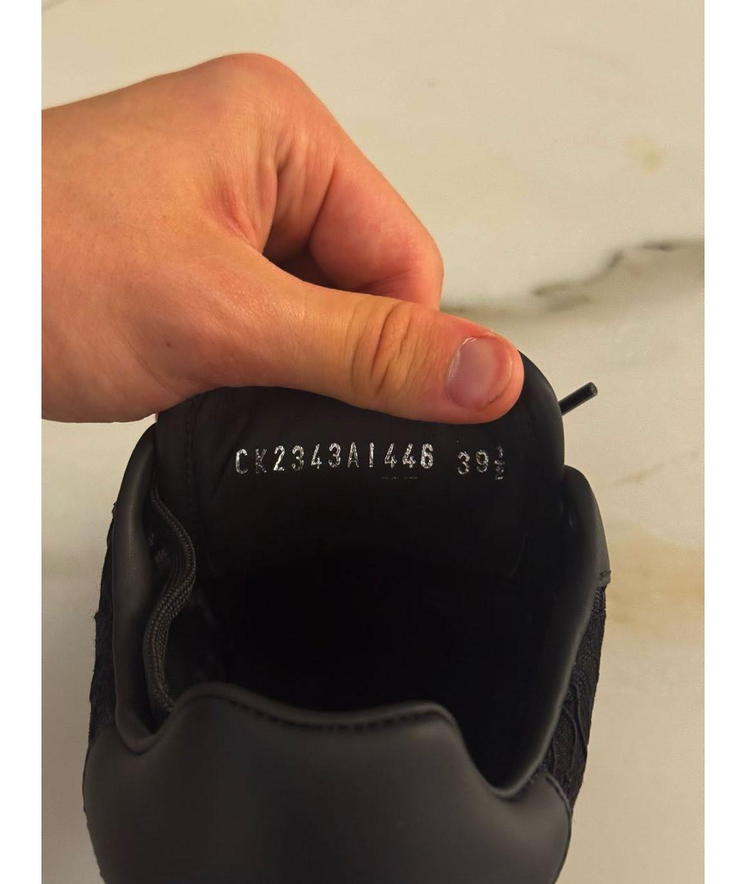 DOLCE&GABBANA Черные кожаные кеды, фото 5