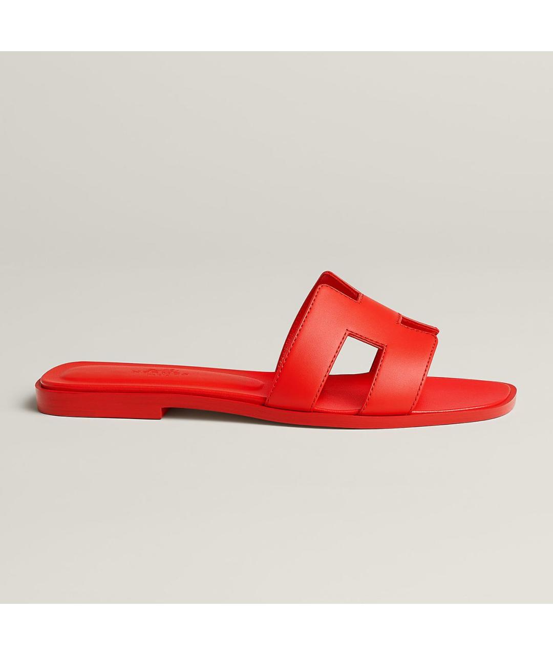 HERMES Красные кожаные сандалии, фото 7