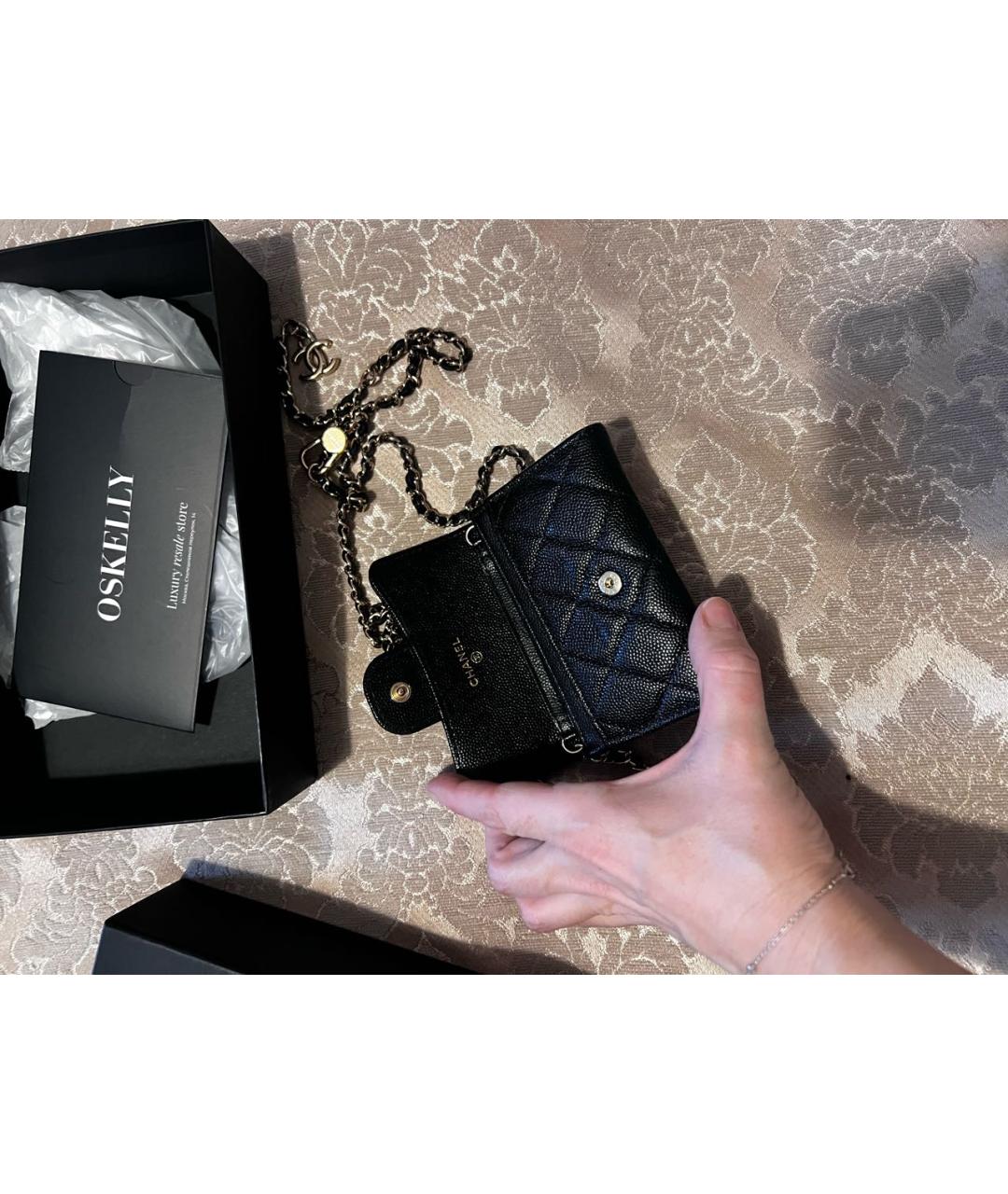 CHANEL Черная кожаная сумка через плечо, фото 2