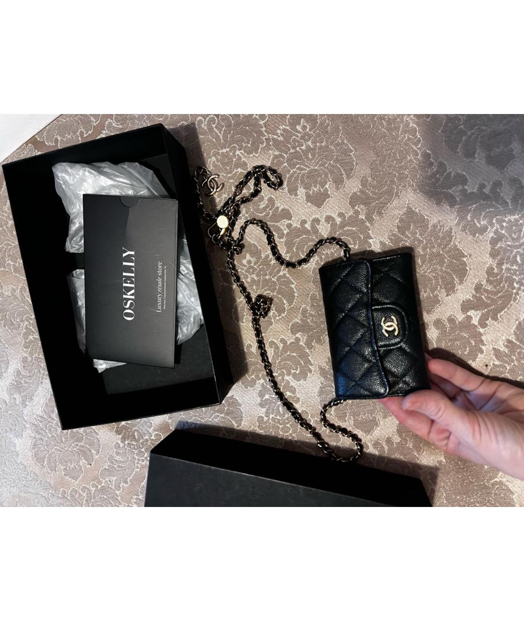 CHANEL Черная кожаная сумка через плечо, фото 5