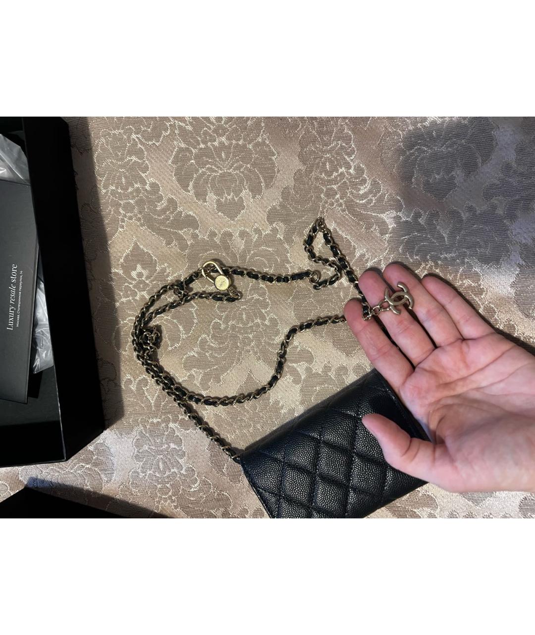 CHANEL Черная кожаная сумка через плечо, фото 4