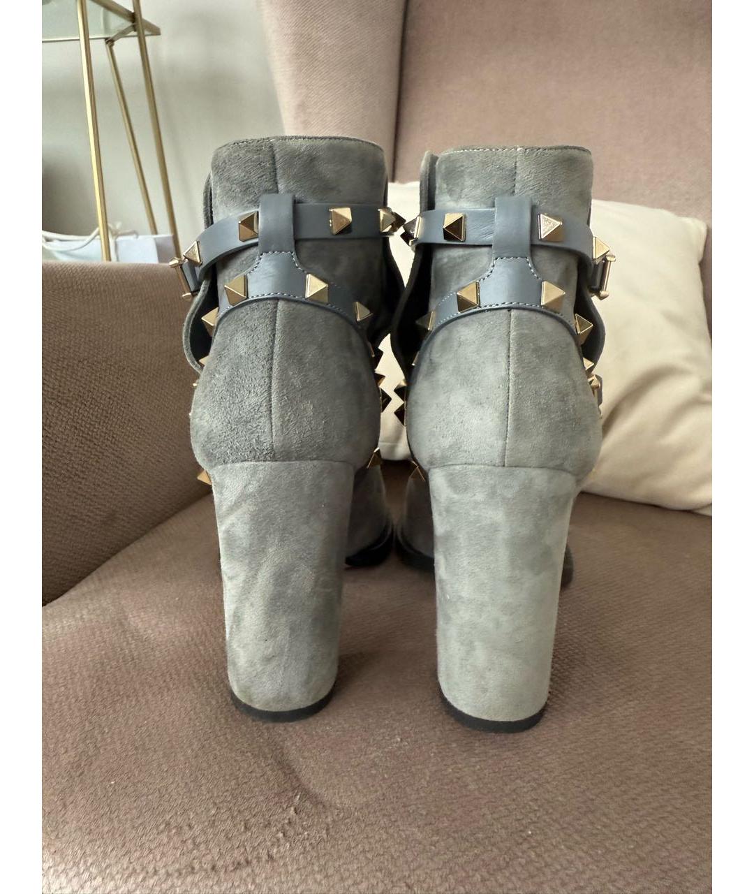 VALENTINO Серые замшевые ботильоны, фото 4