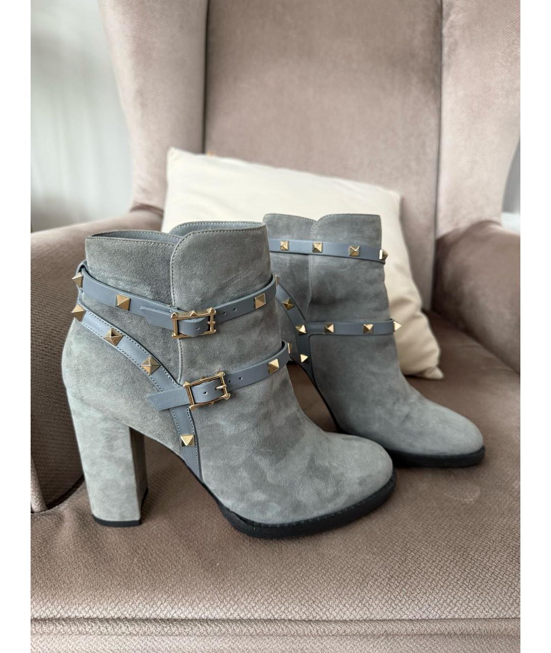 VALENTINO Серые замшевые ботильоны, фото 9