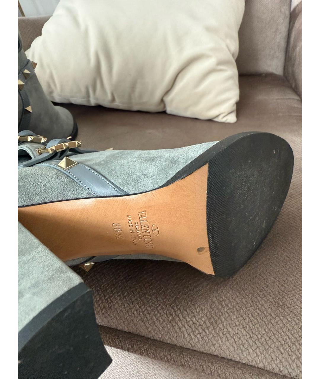 VALENTINO Серые замшевые ботильоны, фото 8