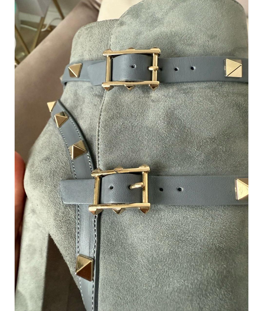 VALENTINO Серые замшевые ботильоны, фото 5