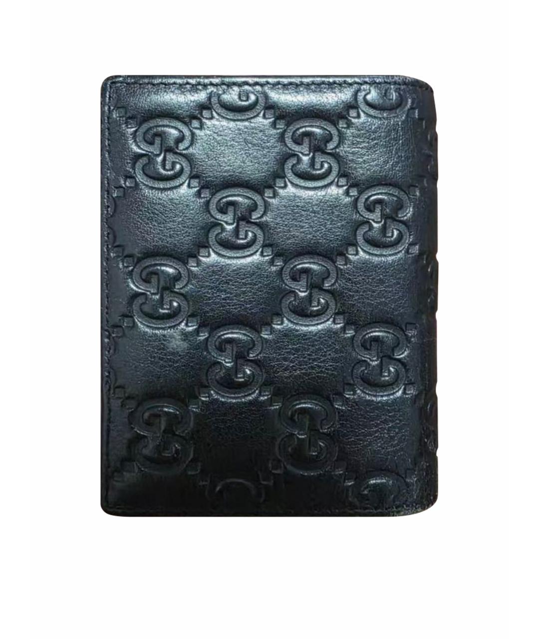 GUCCI Черный кожаный кошелек, фото 1