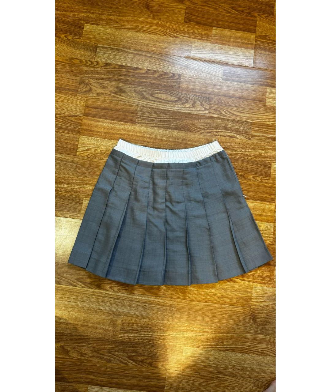 SANDRO Серая вискозная юбка мини, фото 5