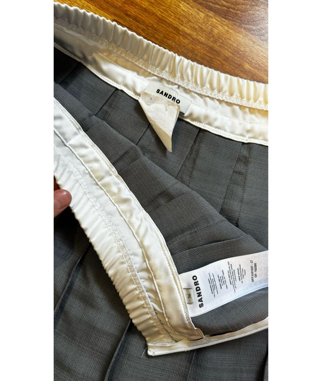 SANDRO Серая вискозная юбка мини, фото 3