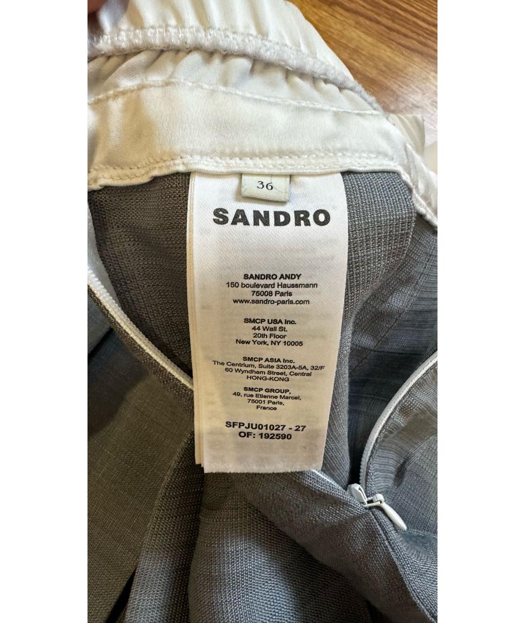 SANDRO Серая вискозная юбка мини, фото 2