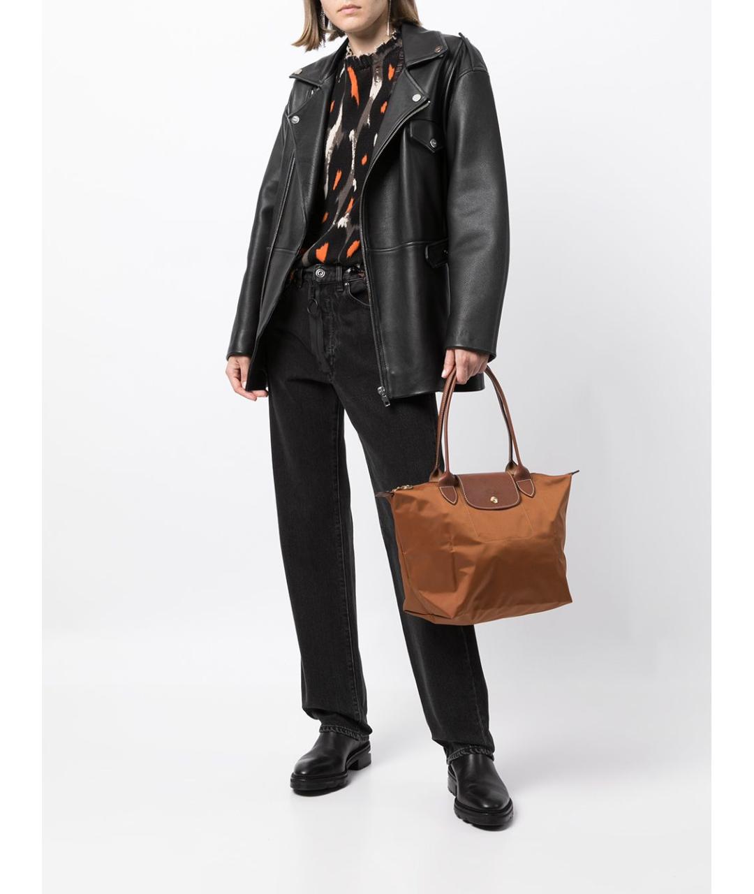 LONGCHAMP Коричневая синтетическая сумка тоут, фото 5