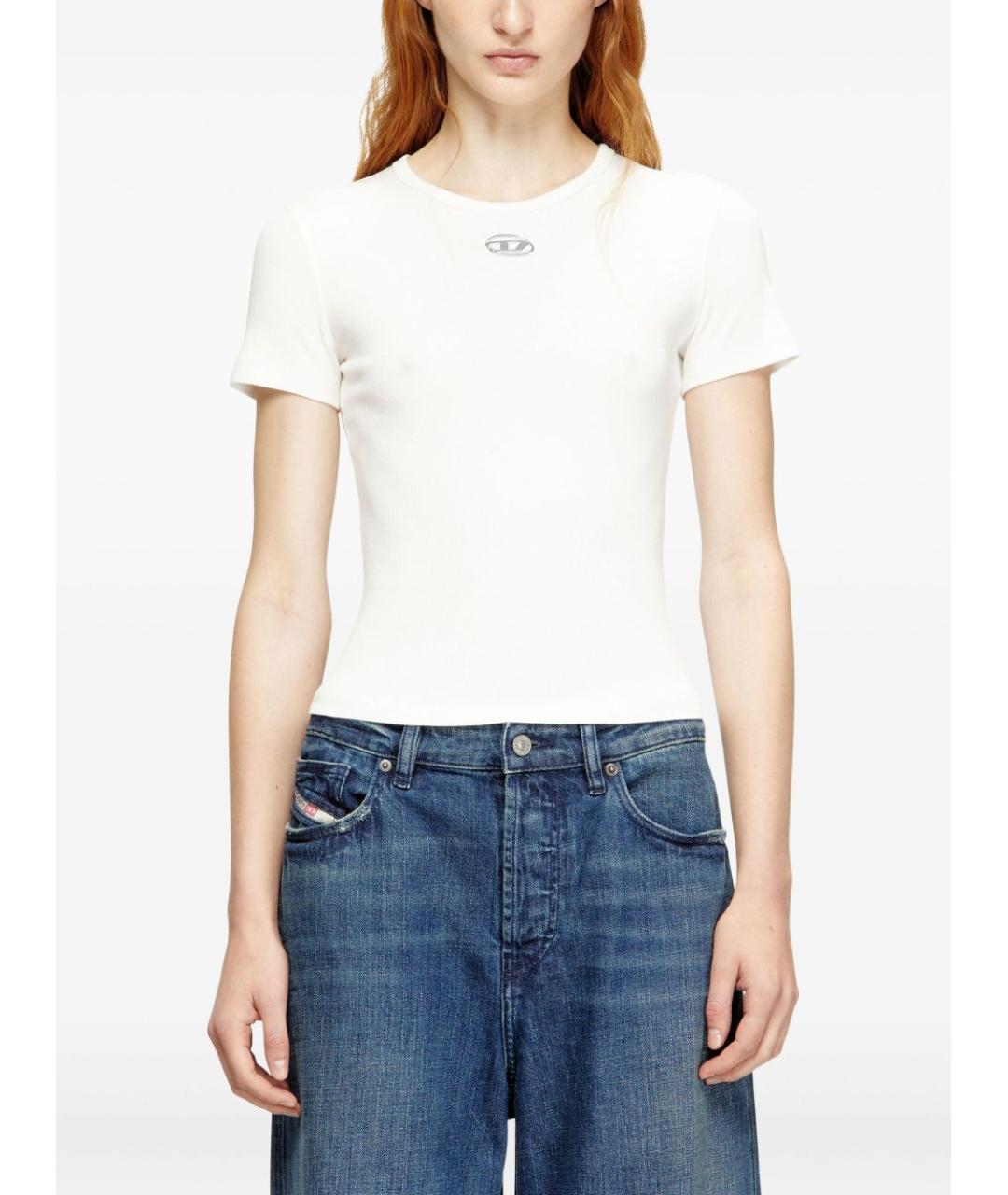 DIESEL Белая хлопковая футболка, фото 5