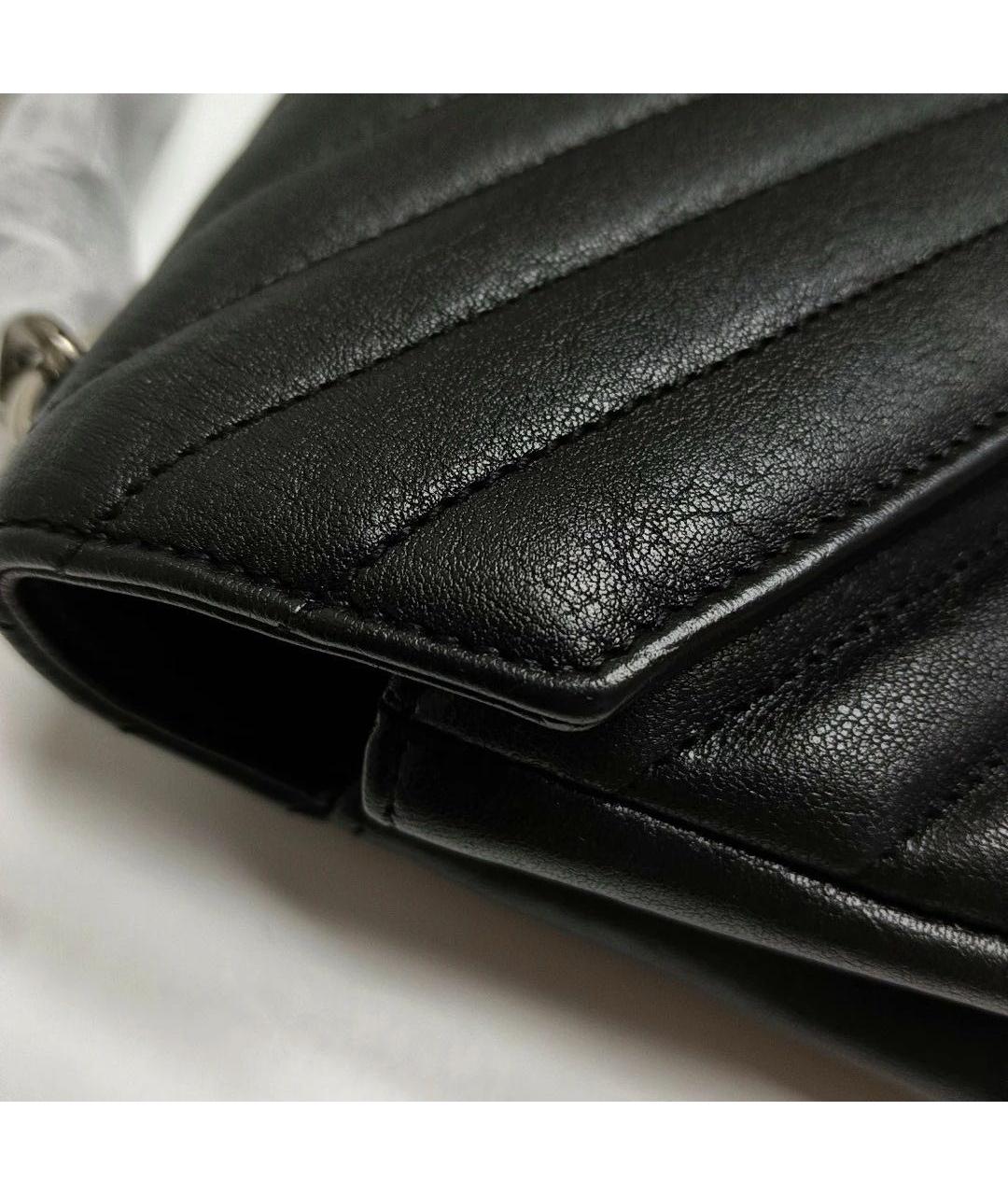 SAINT LAURENT Черная кожаная сумка через плечо, фото 6