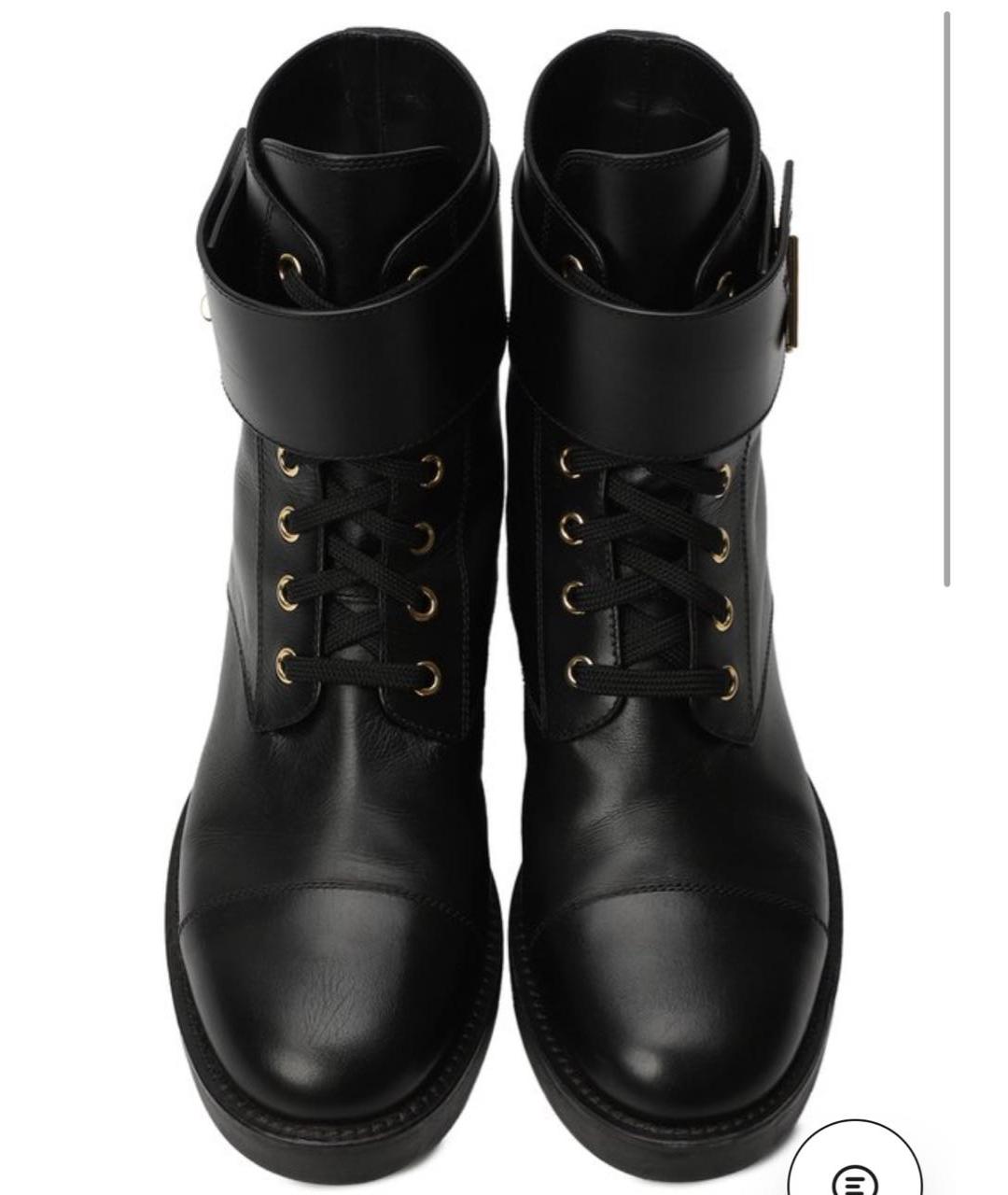 LOUIS VUITTON Черные кожаные ботинки, фото 2