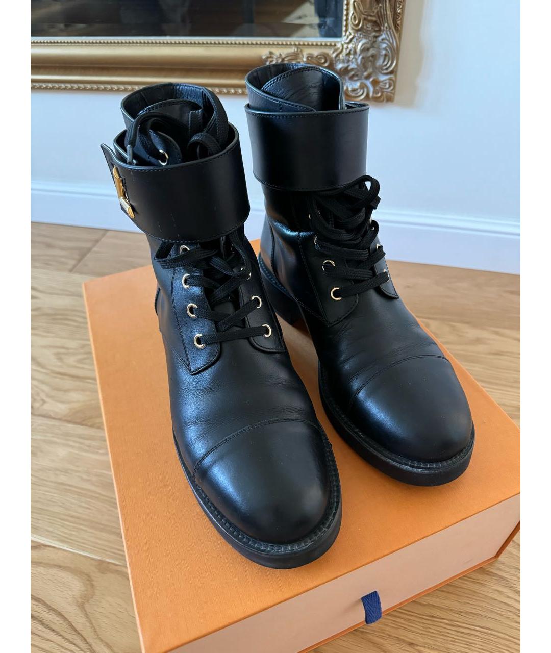 LOUIS VUITTON Черные кожаные ботинки, фото 5