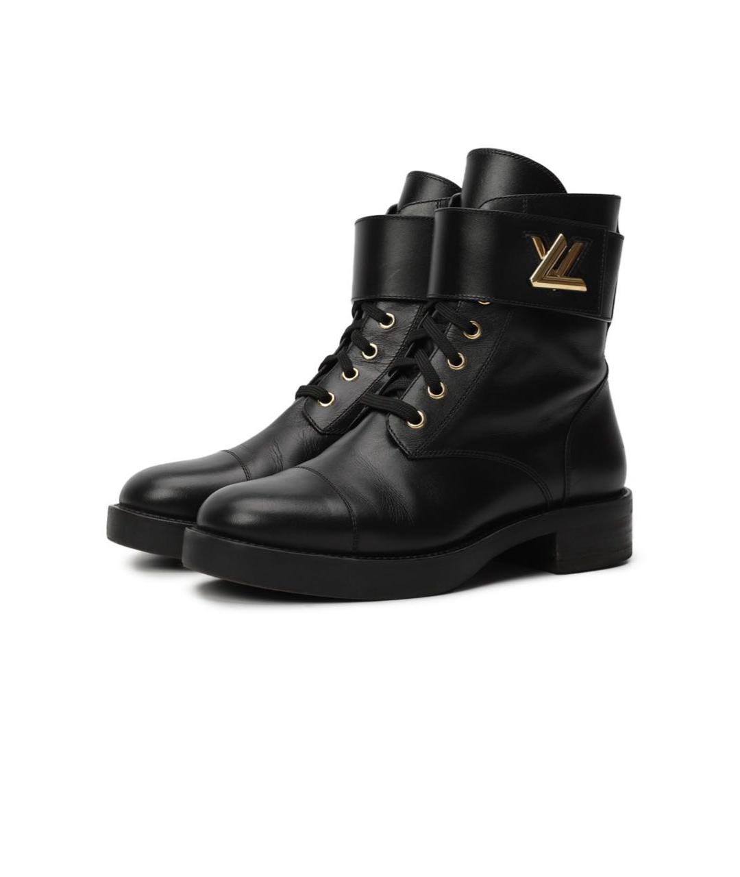 LOUIS VUITTON Черные кожаные ботинки, фото 8