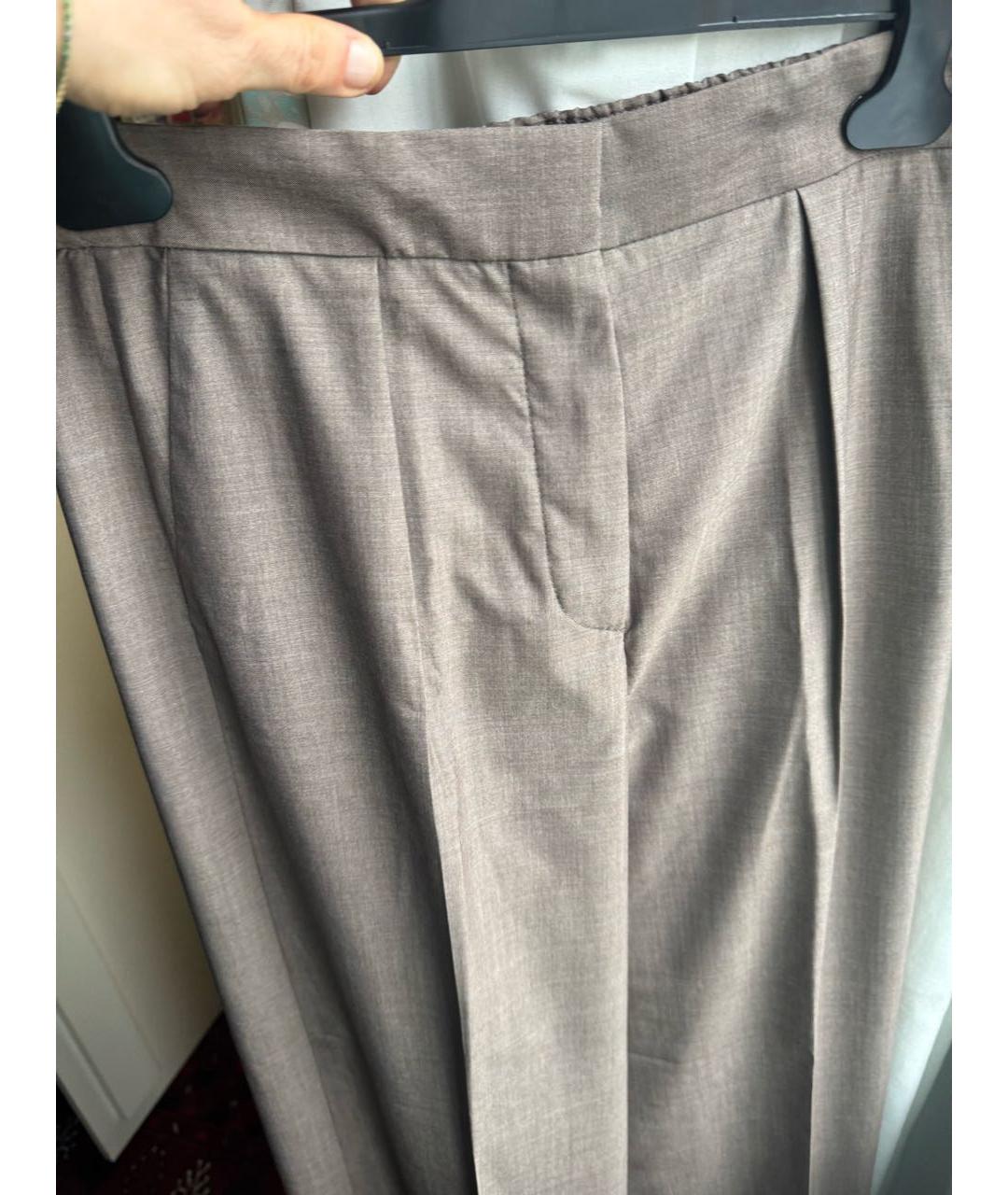 JOSEPH Коричневые шерстяные прямые брюки, фото 4