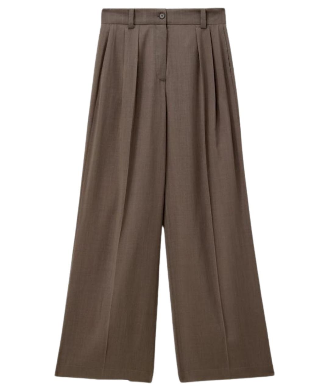 JOSEPH Коричневые шерстяные прямые брюки, фото 1