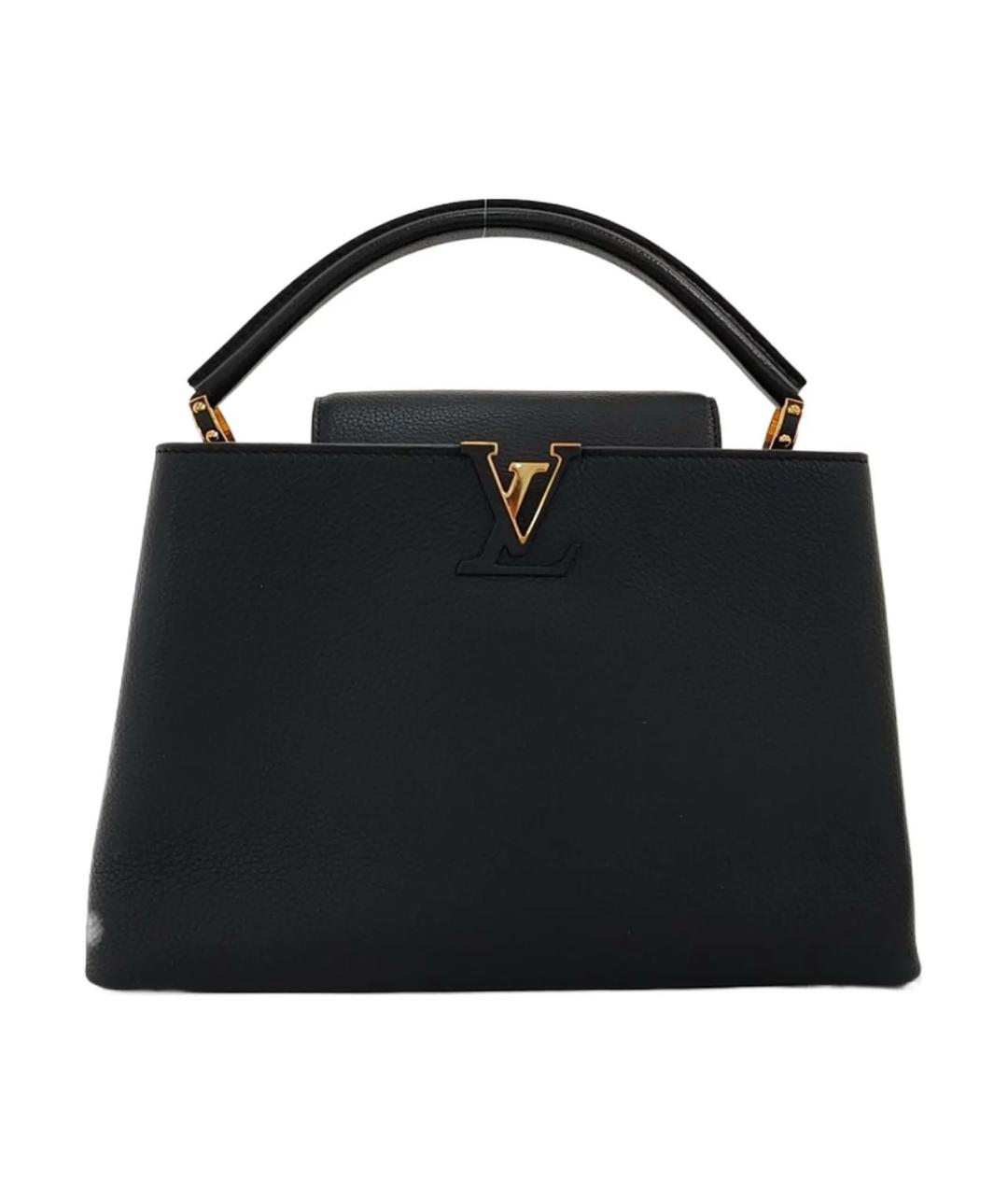 LOUIS VUITTON Черная кожаная сумка тоут, фото 9