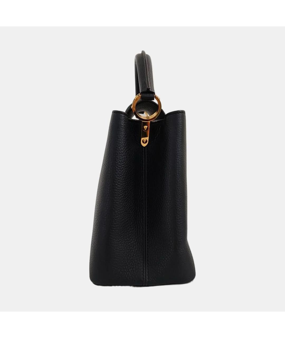 LOUIS VUITTON Черная кожаная сумка тоут, фото 3