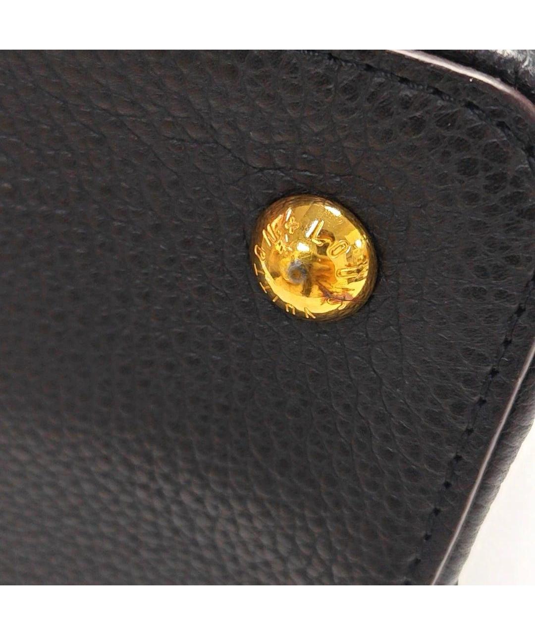LOUIS VUITTON Черная кожаная сумка тоут, фото 8