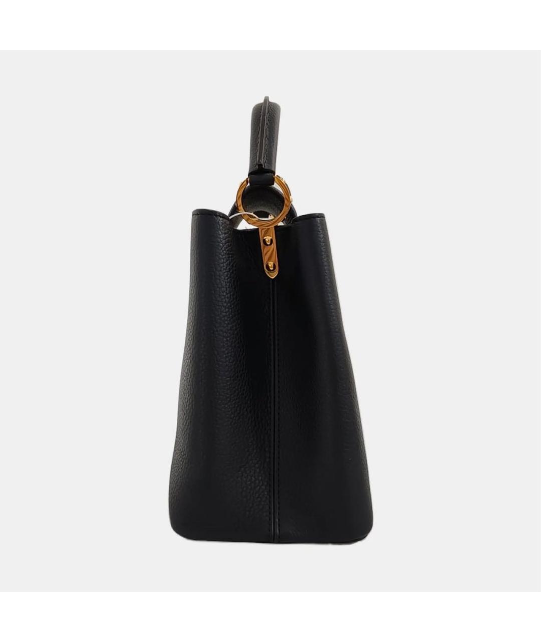 LOUIS VUITTON Черная кожаная сумка тоут, фото 2