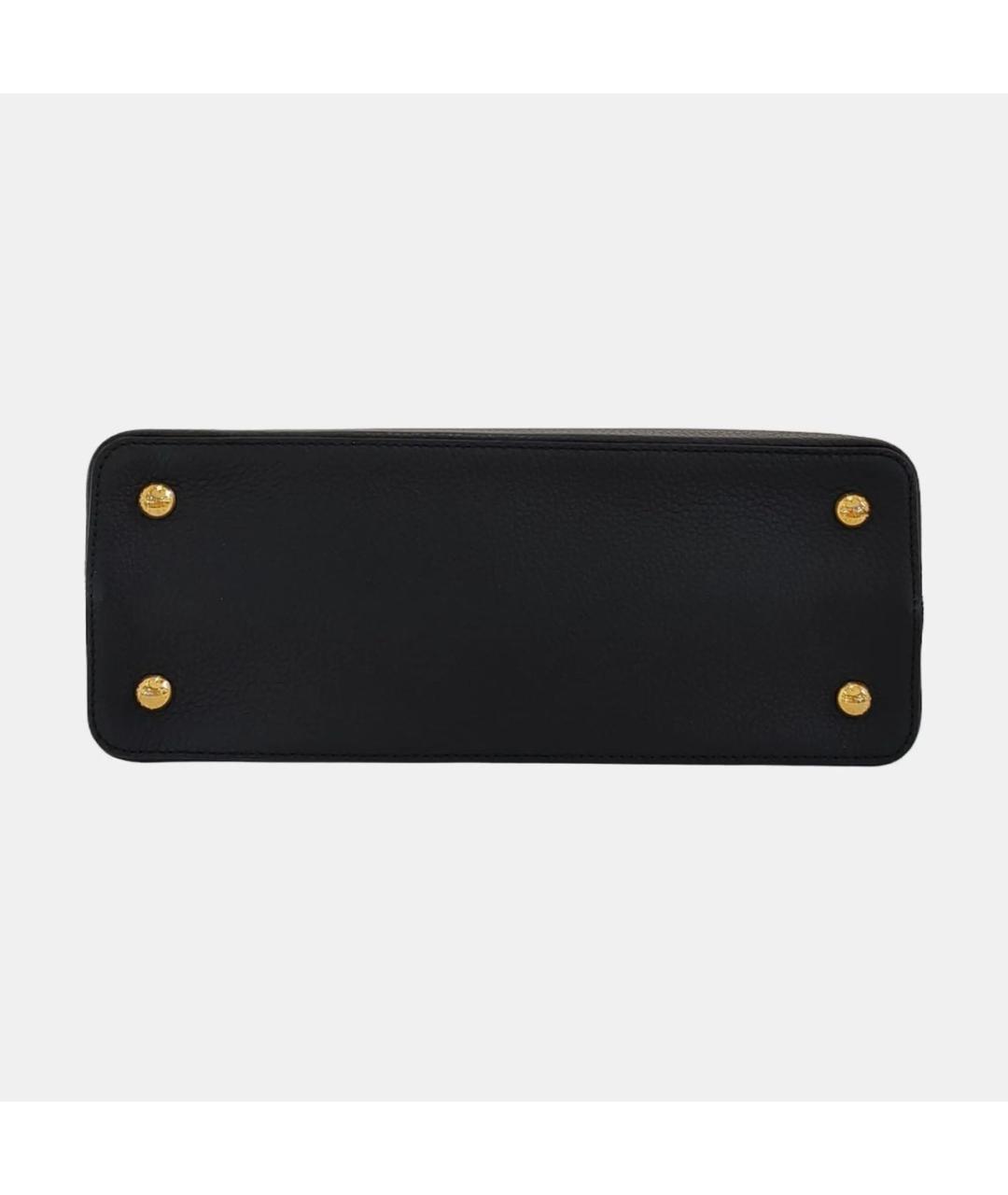 LOUIS VUITTON Черная кожаная сумка тоут, фото 5